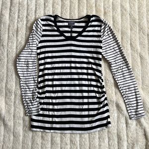 Maternity Black and Tan Ling Sleeve Shirt Medium